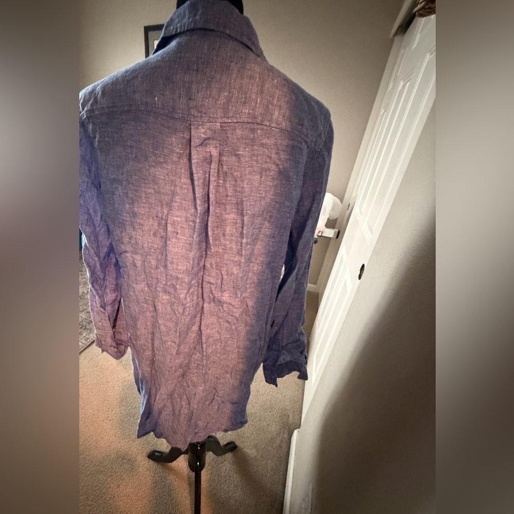 Sigrid Olsen Blue linen shirt dress - Picture 3 of 6